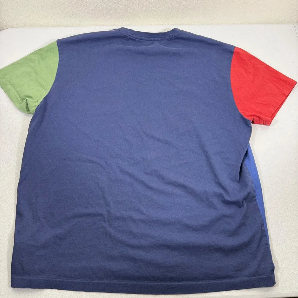 Polo Ralph Lauren‎ Men Colorblock TShirt Orange Pocket Classic Fit Large